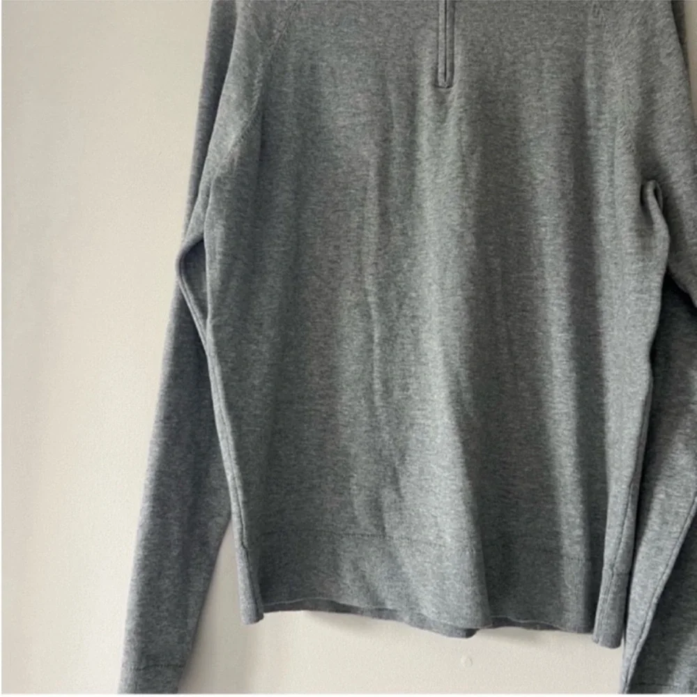 Brooks Brothers Light Gray Half Zip Sweater Prima Cotton Size Medium NWOT